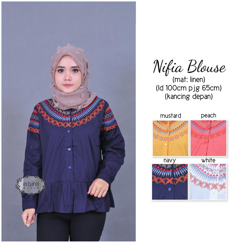 Jual Nifia Blouse Elsire Stok Aman Shopee Indonesia