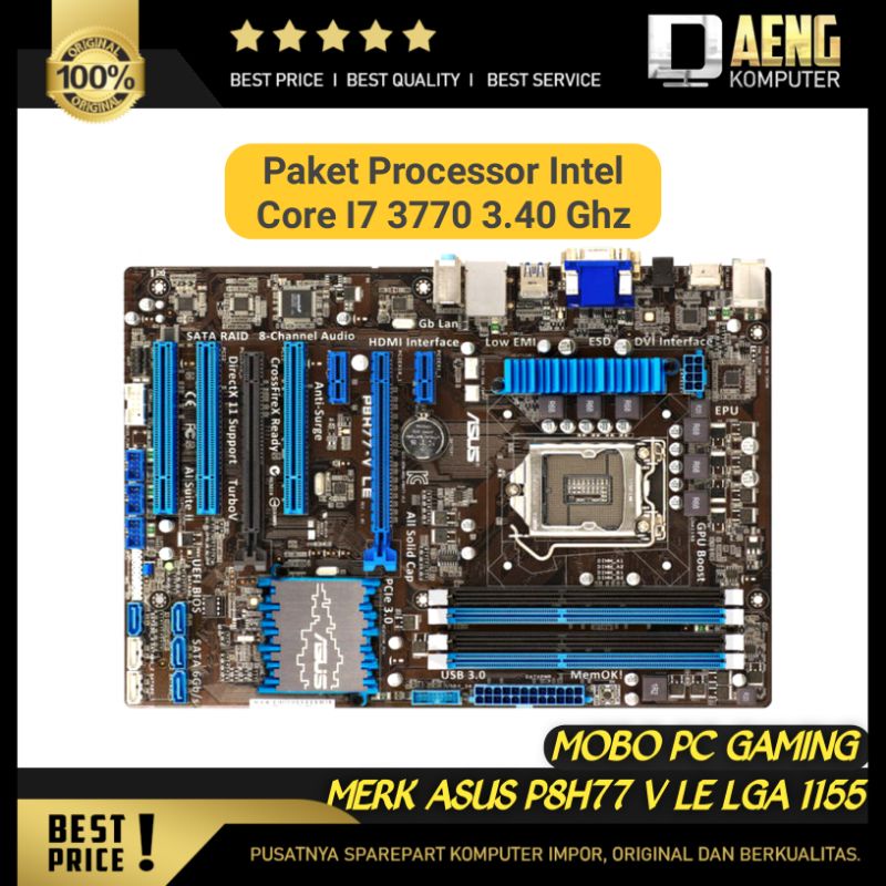 Jual Motherboard Mainboard Mobo PC Gaming Merk ASUS P8H77 V LE 1155