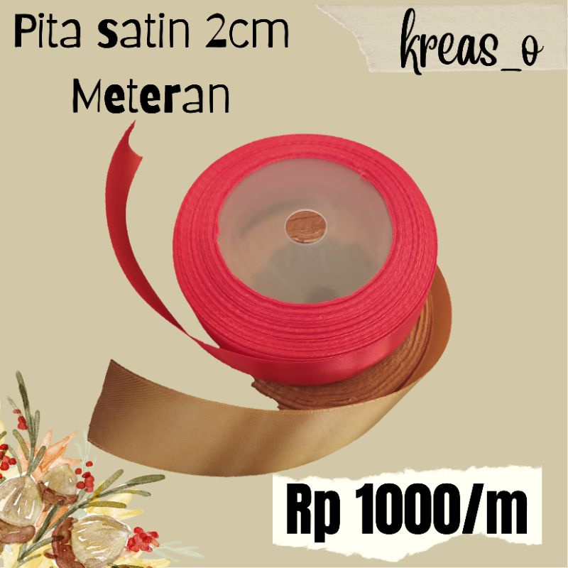 Jual Pita Satin 3 4 Inc Atau 2 Cm Per Meter Dan Tali Rami Shopee