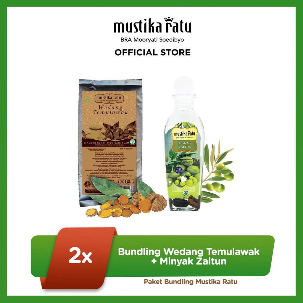 Jual Mustika Ratu Bundling Wedang Temulawak Minyak Zaitun 175ml