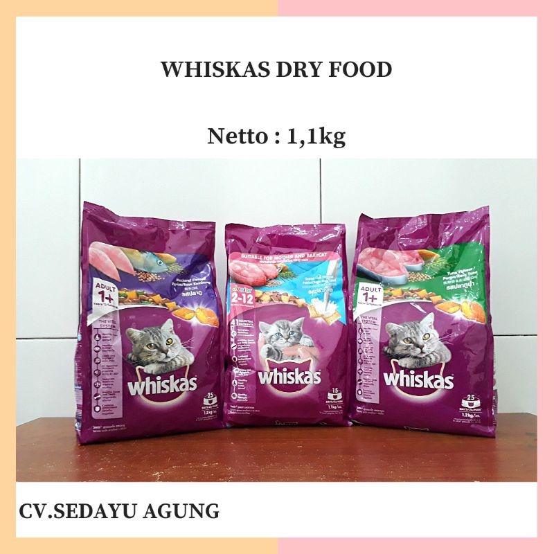 Jual WHISKAS Makanan Kucing Kering 1 1kg Shopee Indonesia