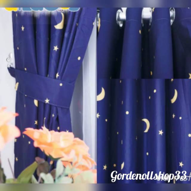 Jual GORDEN MINIMALIS MOTIF STAR BULAN BINTANG GORDEN PINTU TIRAI