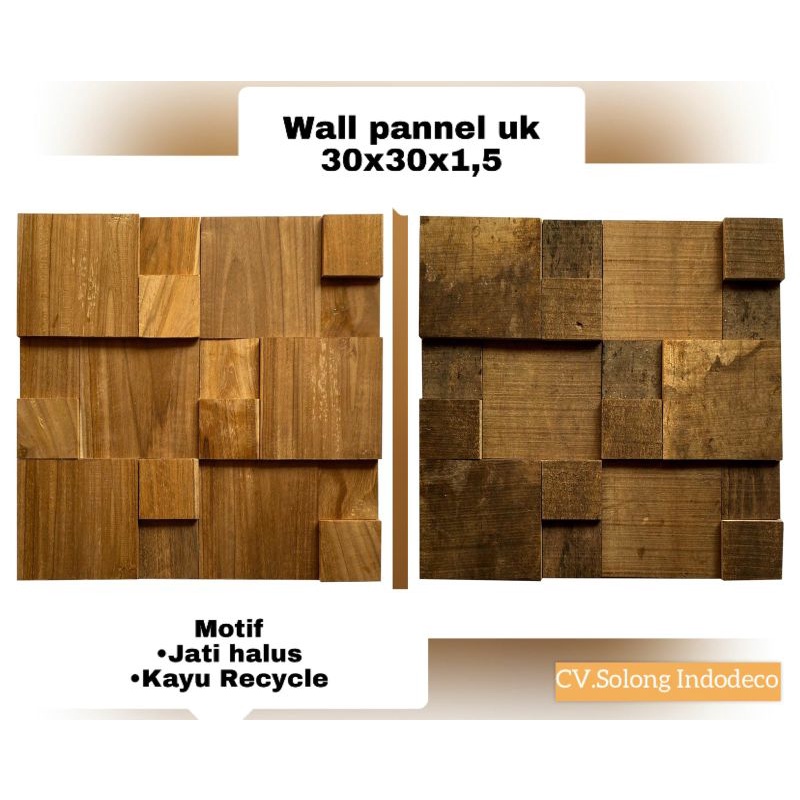 Jual Panel Dinding Kayu Jati Wallpaper Dinding Kayu Jati UK 30x30x1 5cm