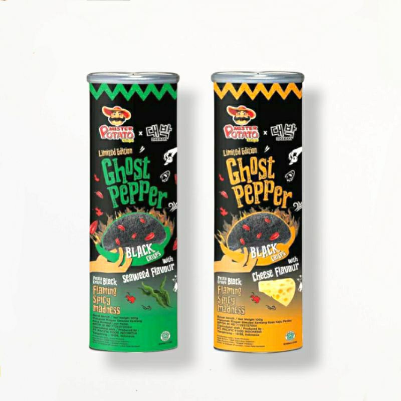 Jual Mister Potato Ghost Pepper Black Crisps Limited Edition Keripik