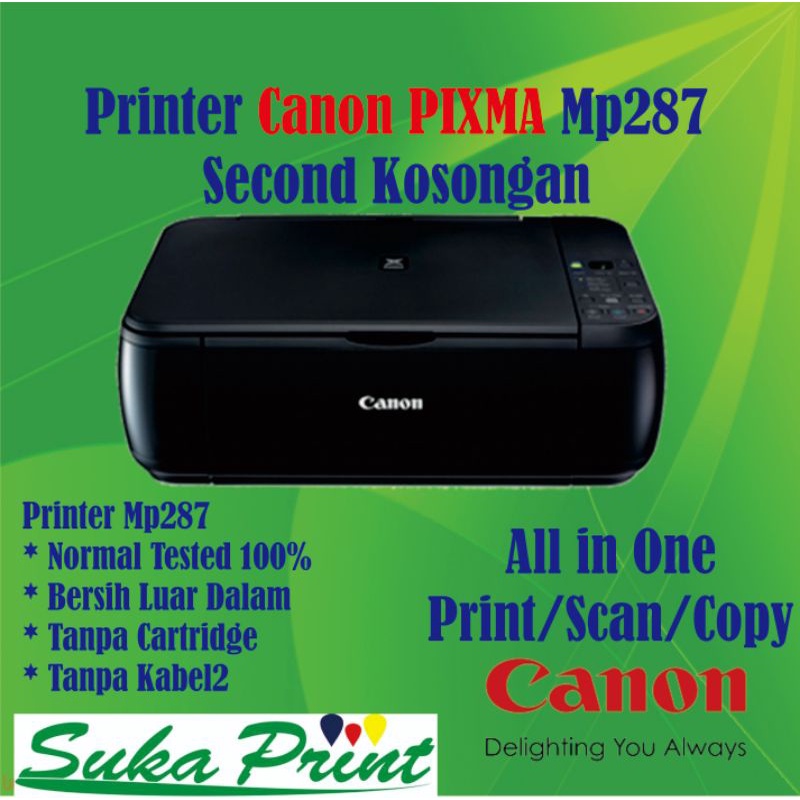 Jual Printer Second Canon Mp287 Kosongan Indonesia Shopee Indonesia