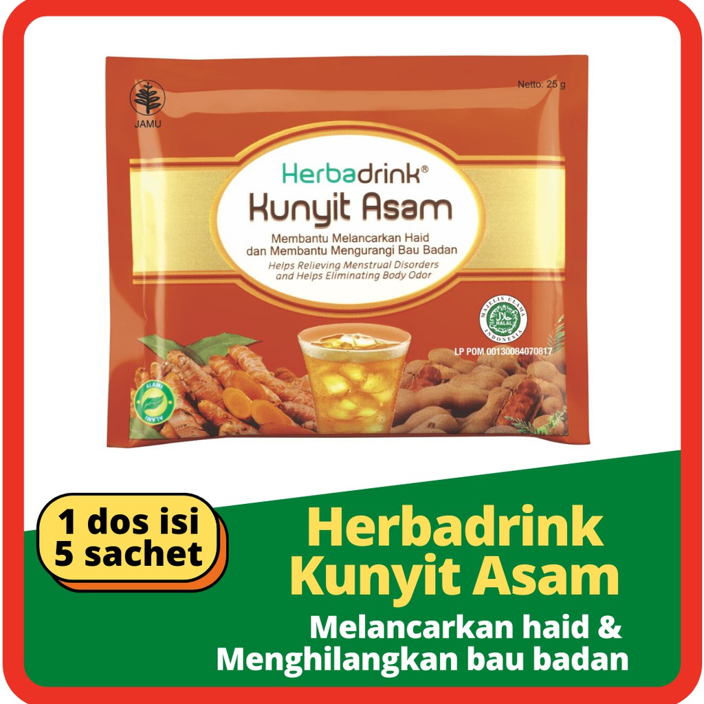 Jual BUBUK MINUMAN Herbadrink Kunyit Asam Serbuk Minuman Lancar Haid