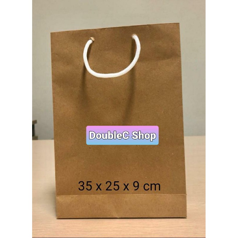 Jual Paper Bag I Tas Kertas I Kraft Coklat Ukuran Sedang I Paperbag