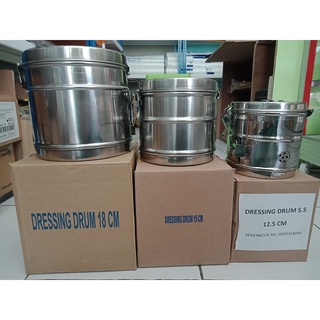 Jual Dressing Drum 18 Cm Tromol Kasa Stainless Steel 18 Cm Tromol