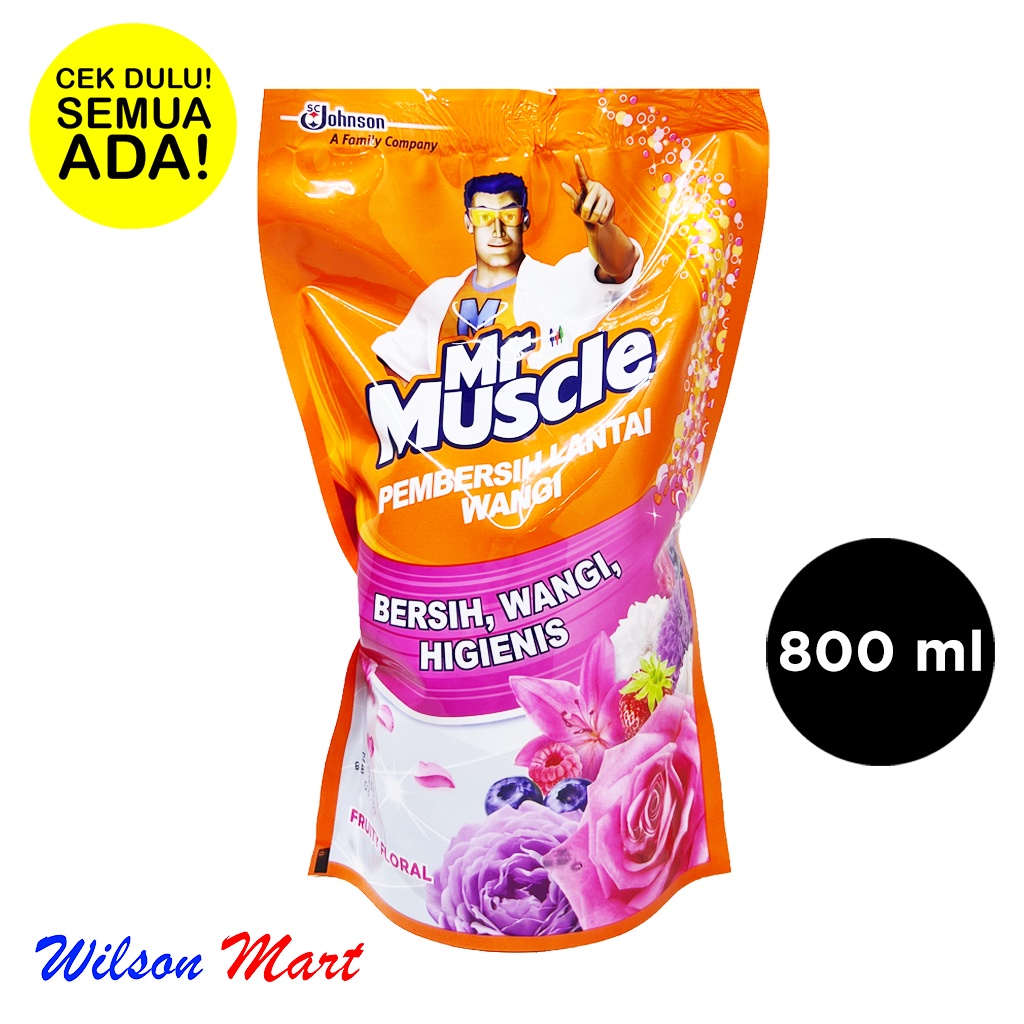 Jual MR MUSCLE PEMBERSIH LANTAI WANGI FRUITY FLORAL 800 ML REFILL