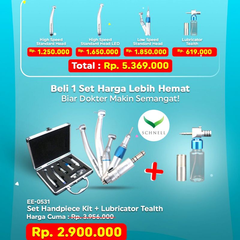 Jual Handpiece Dental Complete Set Lubricator Tealth Limited Promo