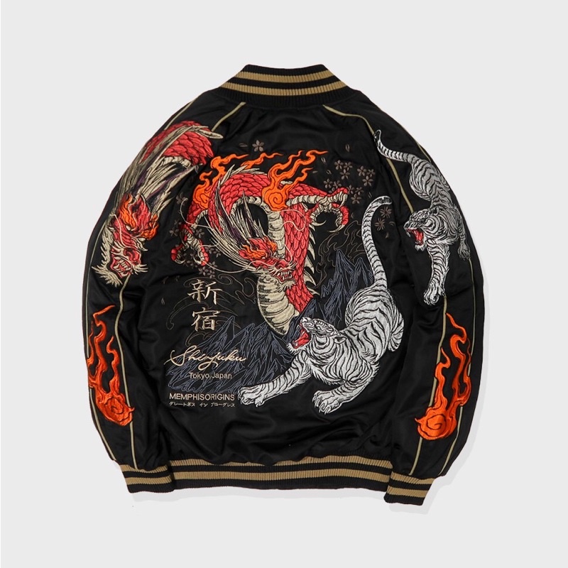 Jual Sukajan Jacket MemphisOrigin Shinjuku Nekosamurai Hannya