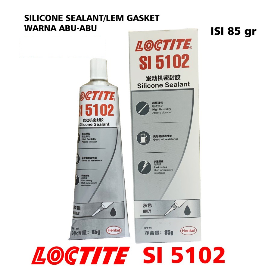 Jual SILICONE SEALANT LEM PERPAK GASKET LOCTITE SI 5102 WARNA GREY ABU