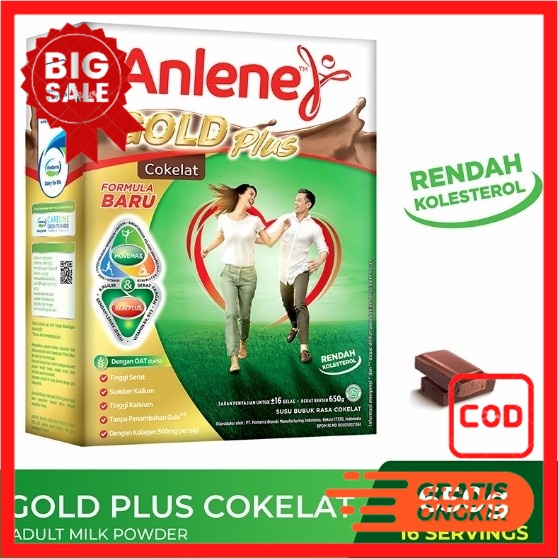 Jual Susu Anlene Gold Plus Susu Bubuk Cokelat Dan Vanilla 650g PROMO