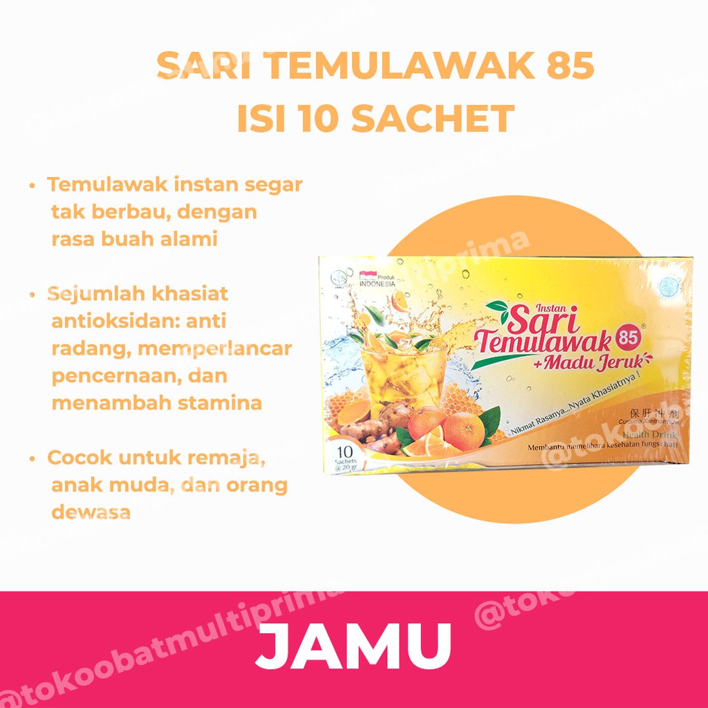 Jual Sari Temulawak 85 Instan Plus Isi 10 Sachet Minuman Kesehatan