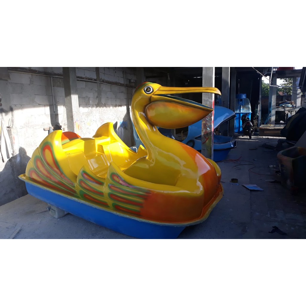 Jual Perahu Bebek Fiberglass Sepeda Air Model Pelikan Kapasitas 2 Orang