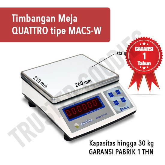 Jual Timbangan Digital Meja Portable Quattro Macs W Series Shopee