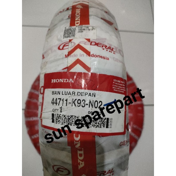 Jual Ban Tubeless 100 90 12 Federal Depan Scoopy Fi 100 90 12 Federal