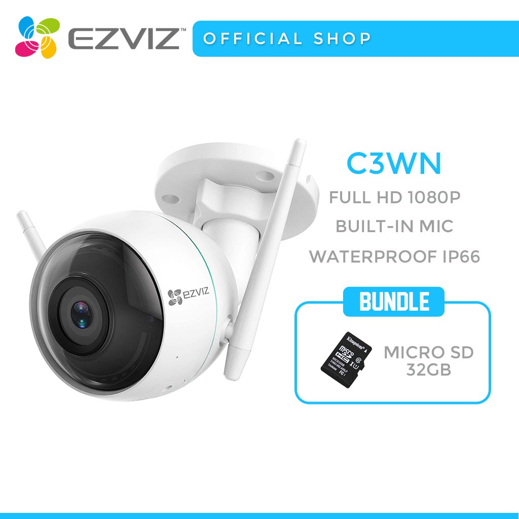 Jual EZVIZ HUSKY C3WN Bundle Micro 32GB Outdoor WIFI Camera Full HD