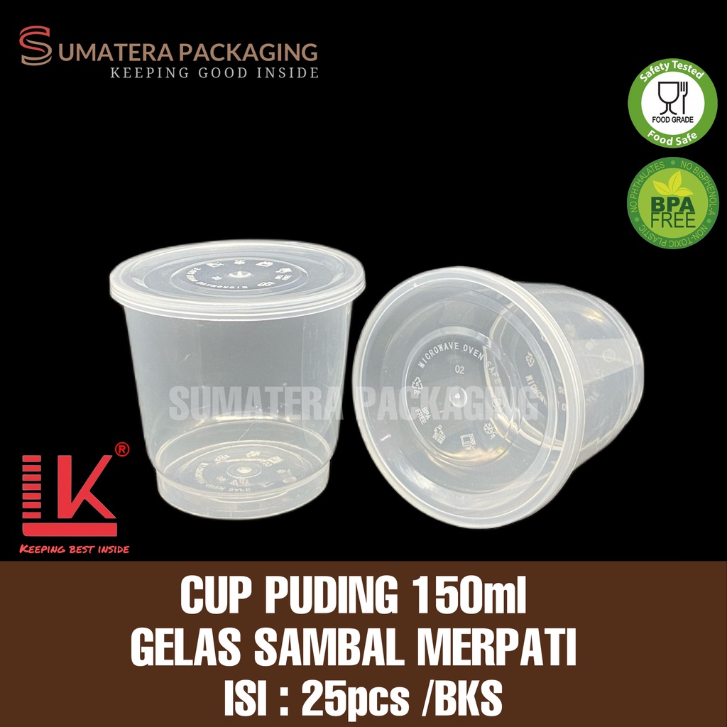 Jual Thinwall Cup Puding 150ML Tempat Saus Sambal Kecap Tempat Cake