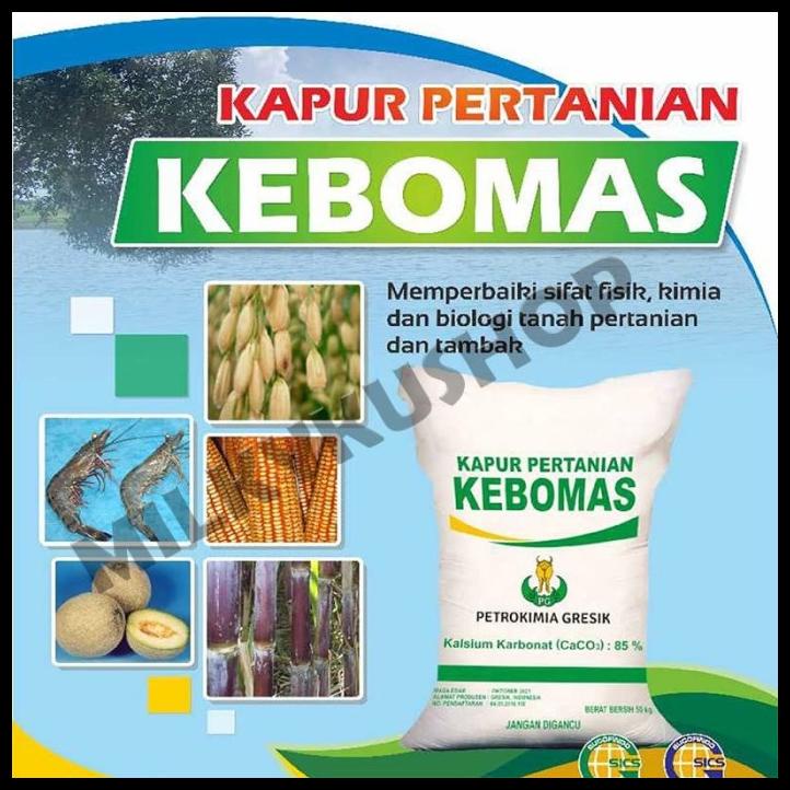 Jual Pupuk Kapur Pertanian Kaptan Dolomit Dolomite Kebomas Repack 1 Kg