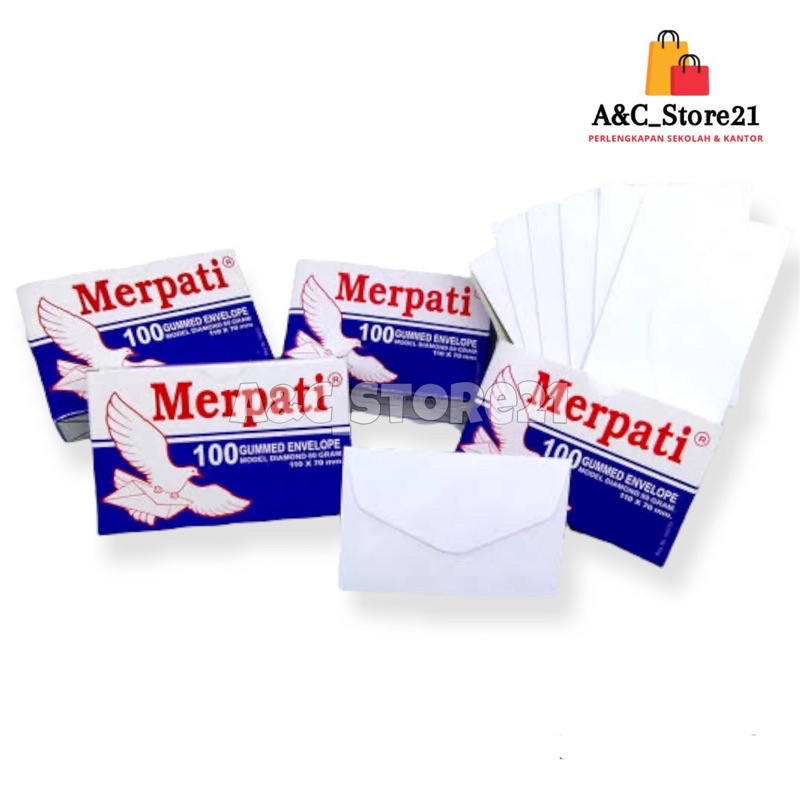 Jual Amplop Putih Polos Kecil Merpati Ukuran 110 X 70mm Isi 100 Pcs