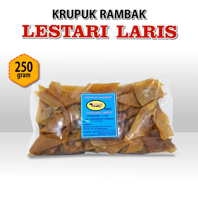 Jual Krupuk Rambak Kulit Sapi 250gr Krecek Rambak Asli TULUNGAGUNG