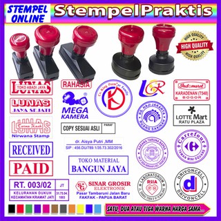 Jual Cetak Stempel Persegi Perusahaan Logo Nama Ttd Lunas Stampel