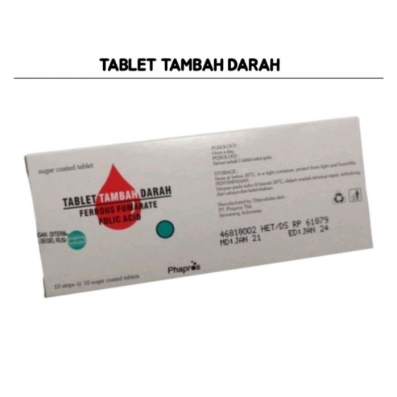 Jual TABLET TAMBAH DARAH PHAPROS 1 BOX Isi 100 Tablet ORIGINAL Shopee