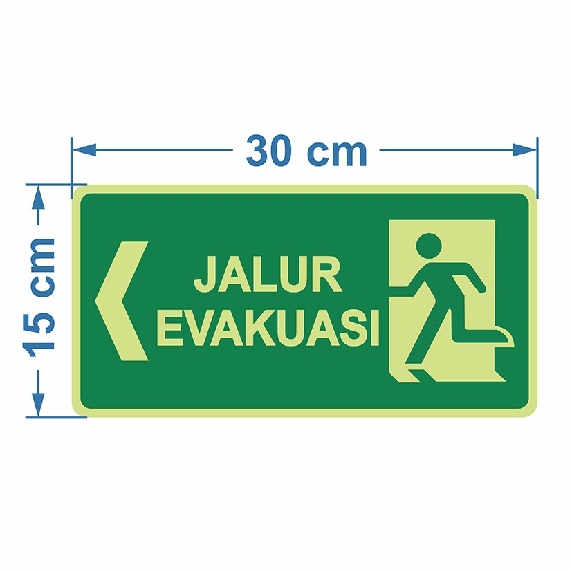 Jual Rambu Jalur Evakuasi Exit Pintu Darurat Emergency Exit 30cm X