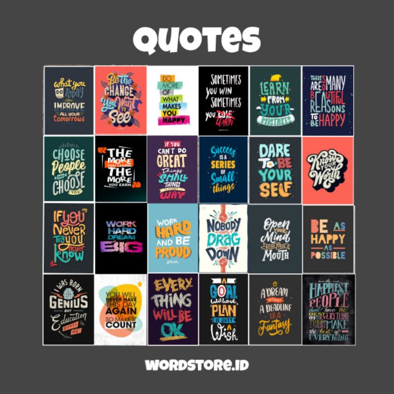 Jual Poster Dinding Poster Dinding Quotes Wall Collage Pcs