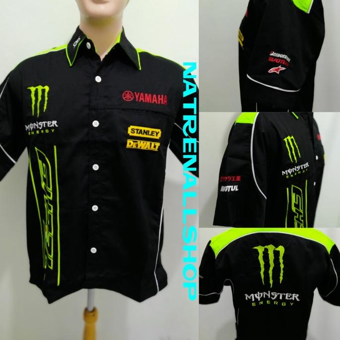 Jual Baju Kemeja Seragam Bordir Otomotif Motogp Yamaha Racing Ijo