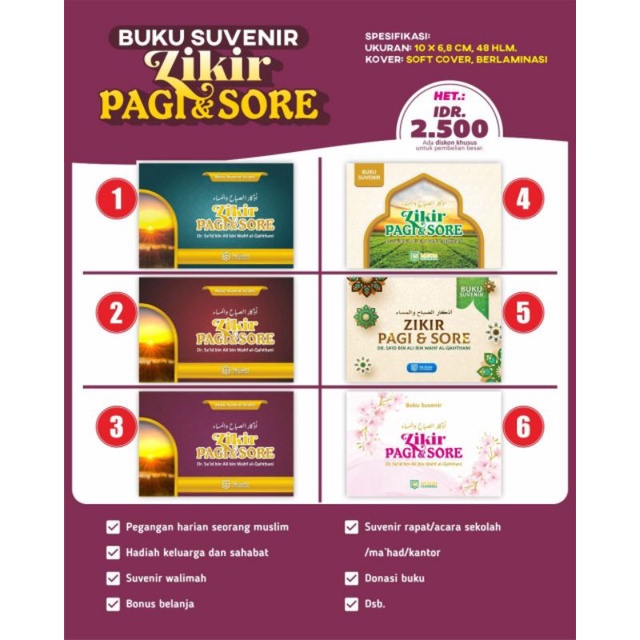 Jual Buku Souvenir Buku Dzikir Pagi Sore Shopee Indonesia