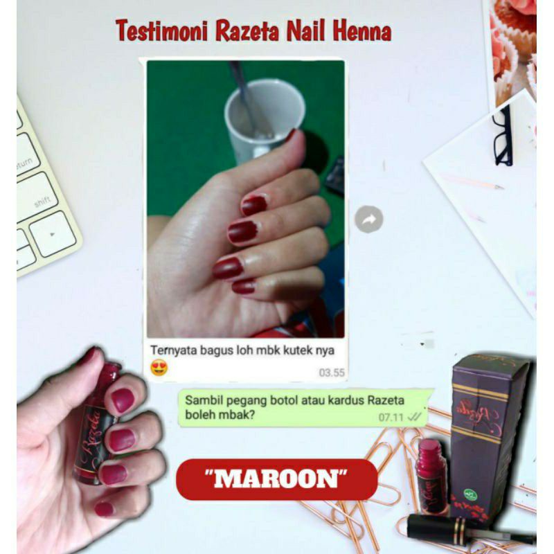 Jual Razeta Nail Henna Kutek Razeta Henna Kutek Halal Awet Tahan Lama