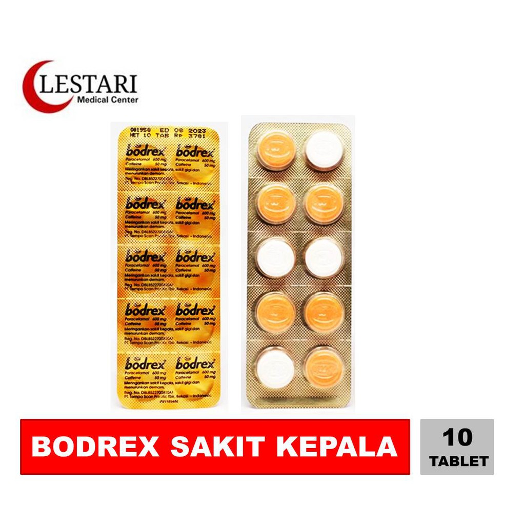 Jual Bodrex Paracetamol 500mg Strip 10 Tablet Shopee Indonesia