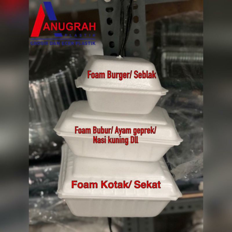 Jual Styrofoam Sterofoam Kotak Nasi Polos Kotak Makan Gabus