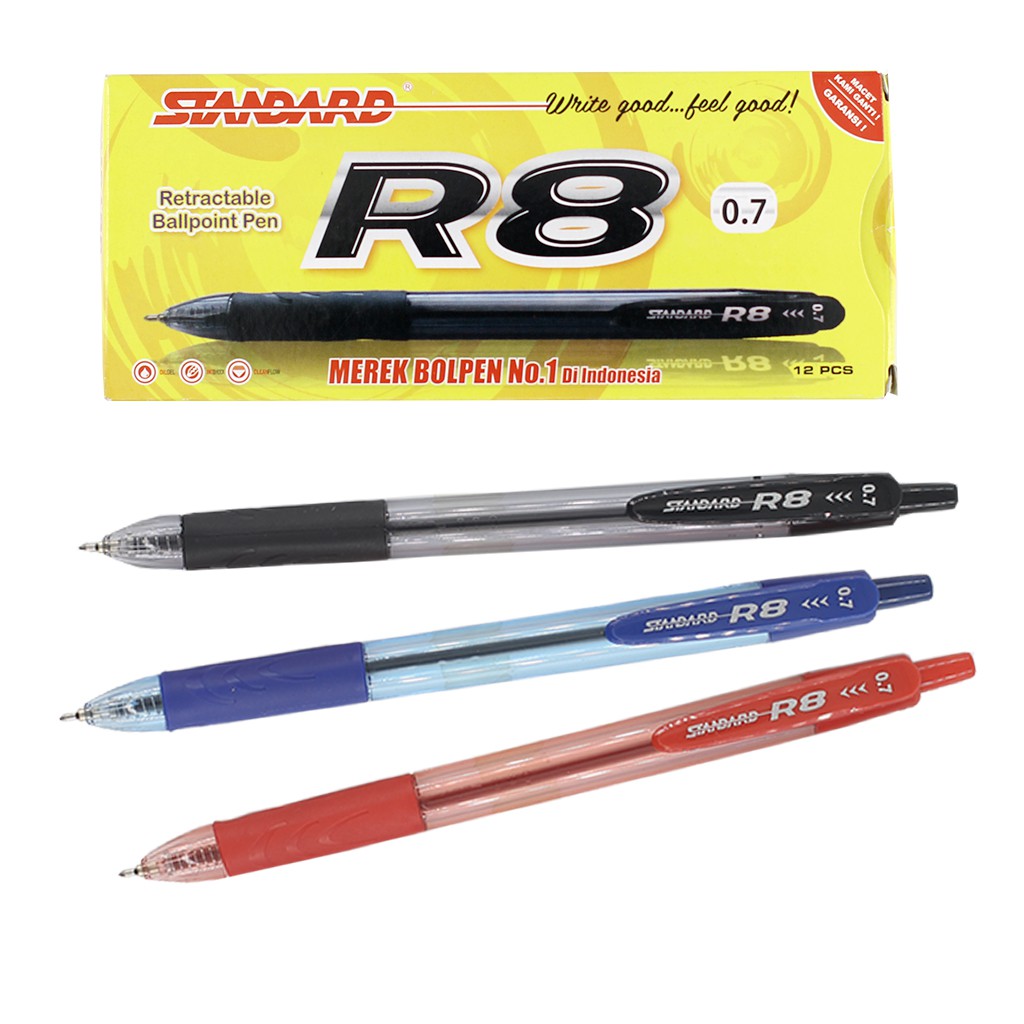 Jual Standard Pen R8 0 7 Isi 12 Pcs Pulpen Pena Ballpoint