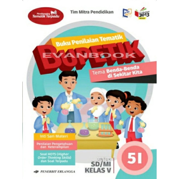 Jual Buku Bupetik Kelas 5 SD 5I K13 Revisi Erlangga Original Penilaian