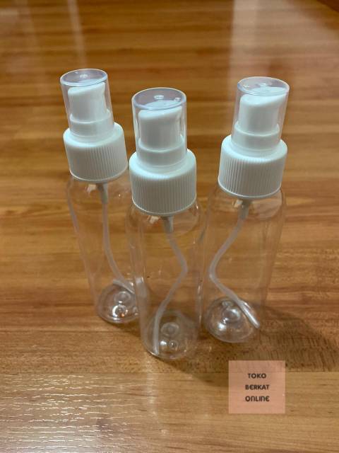 Jual Botol Plastik Kosong 75ml 100ml Pump Spray Semprot Fliptop