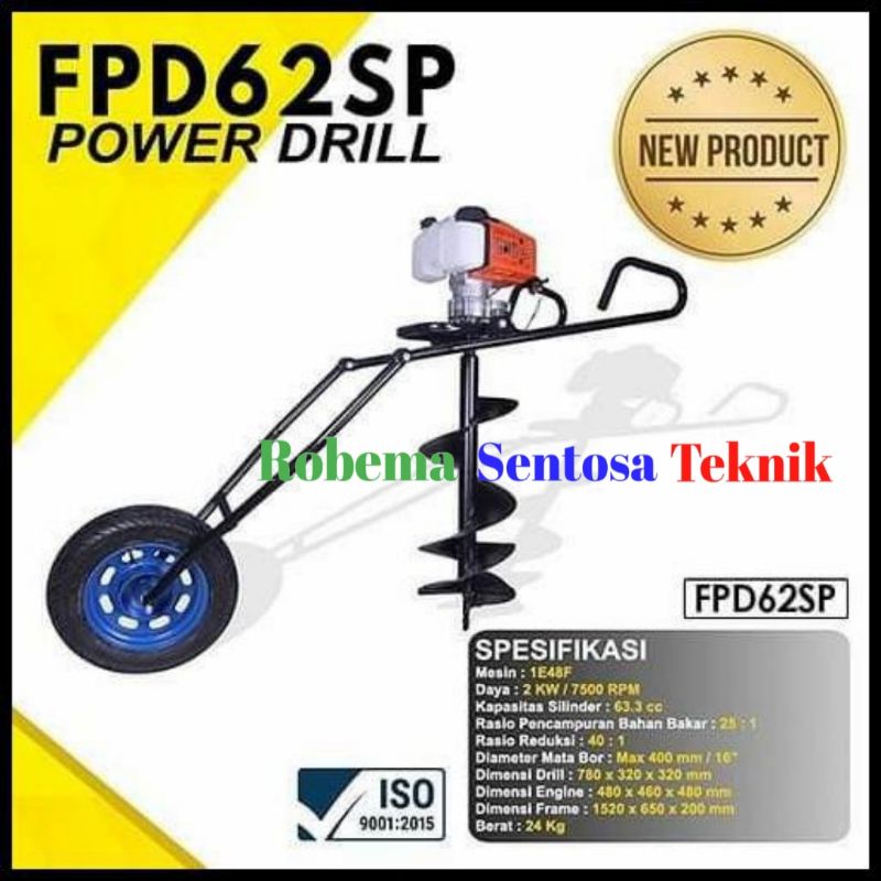 Jual Mesin Bor Tanah Biopori Model Trolly Diameter 30 Cm Power Drill