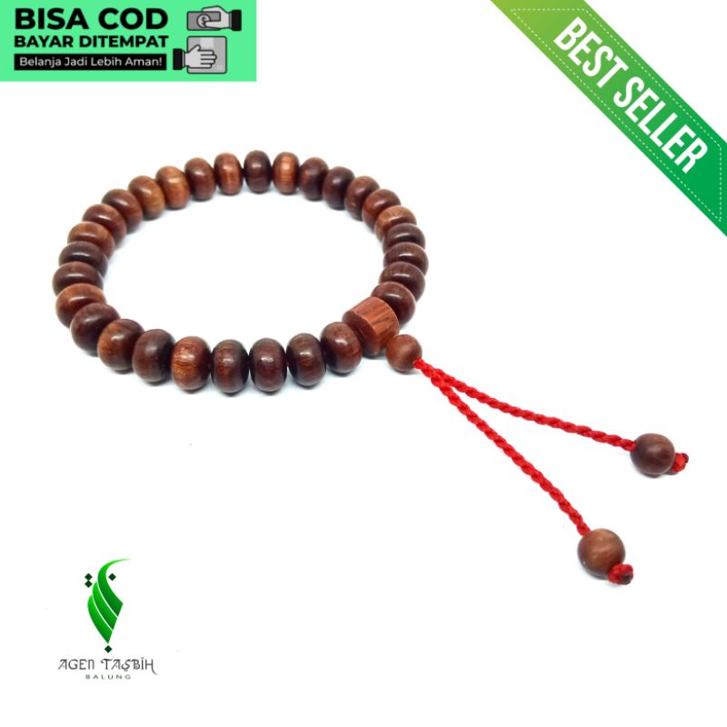 Jual Gelang Kayu Nagasari Motif Pipih Kualitas Super Size 6mm X 9mm