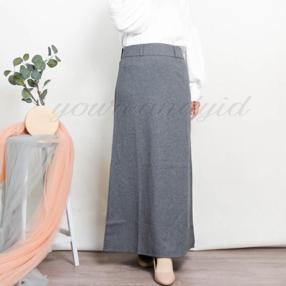 Jual PRODUK DB9HE Rok Kerja Panjang Hitam Model A Line Maxi Skirt