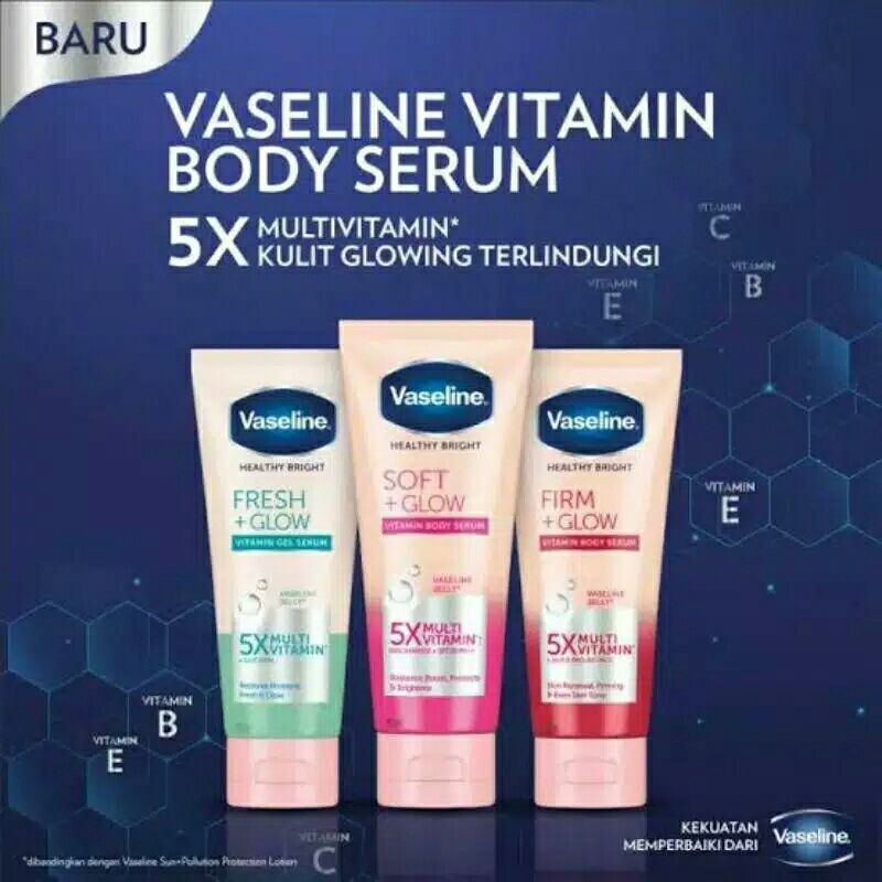 Jual Vaseline Vitamin Gel Serum Fresh Glow Firm Glow Soft Glow