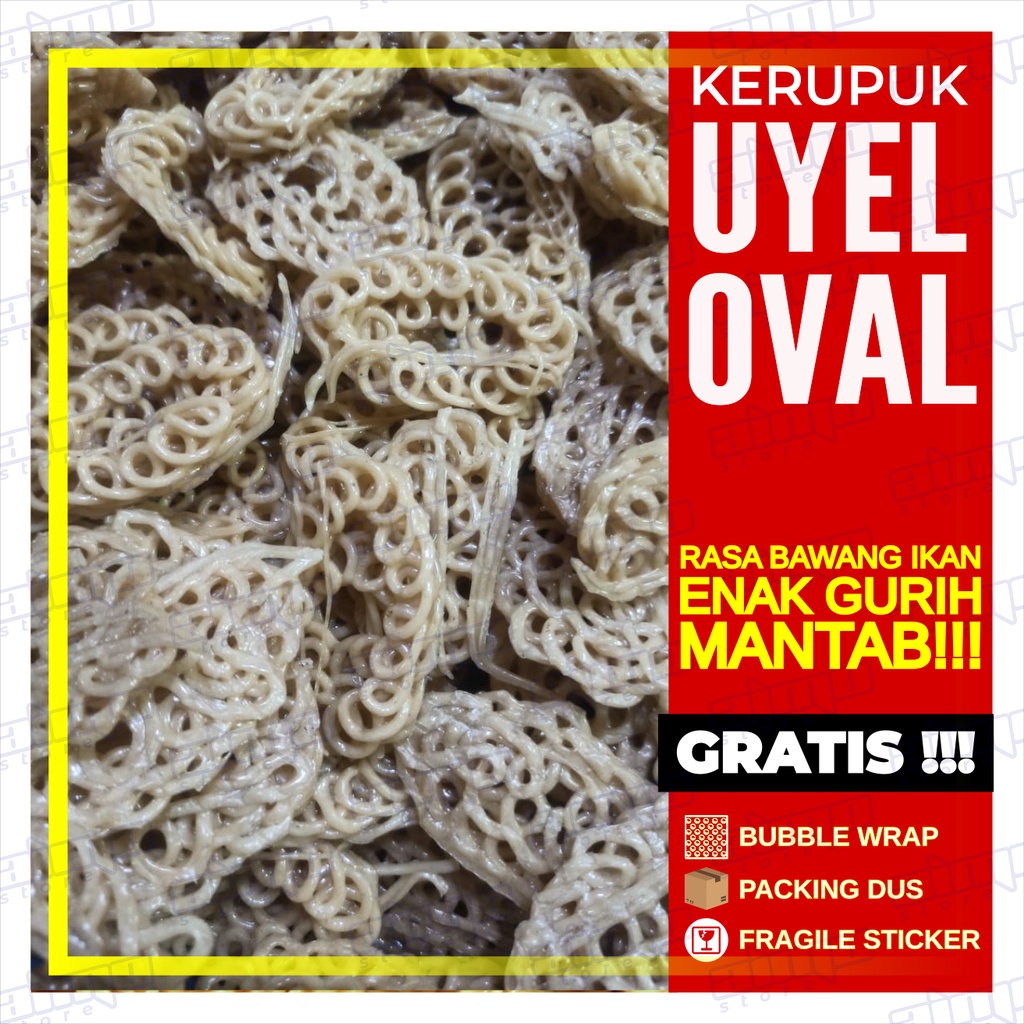 Jual KERUPUK UYEL OVAL Matahari Krupuk Rantai Mentah Krupuk MAWAR