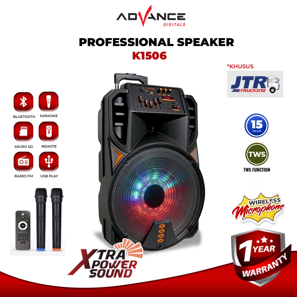 Jual Advance K1506 Speaker Meeting Bluetooth Salon Active 15 Free Mic