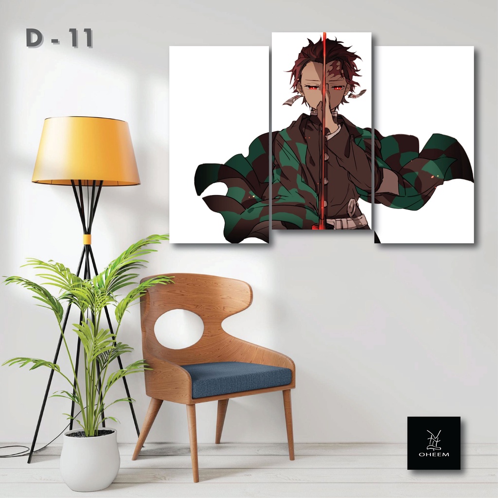 Poster Kayu Anime Kimetsu No Yaiba Demon Slayer Hiasan Dinding