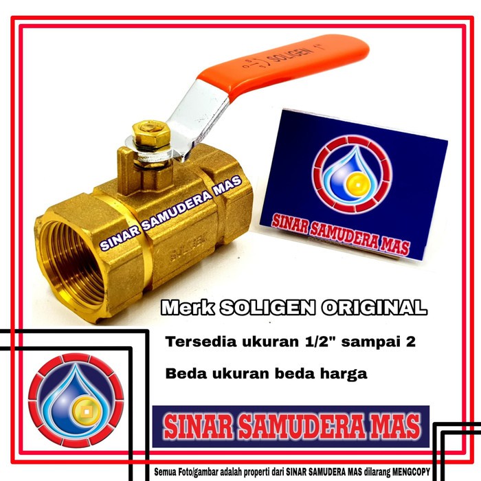 Jual STOP KERAN 1 INCH SOLIGEN KUNINGAN STOP KRAN KUNINGAN