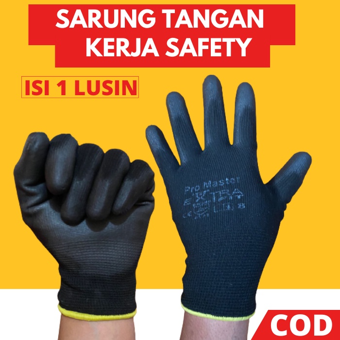 Jual Sarung Tangan Kerja Safety Plamfit Karet Kaos Tangan Proyek