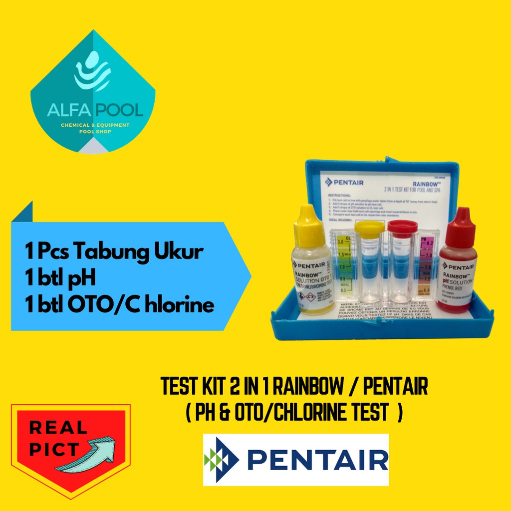 Jual Alat Ukur KAPORIT PH Air Kolam Renang Test Kit Complete 2 In 1