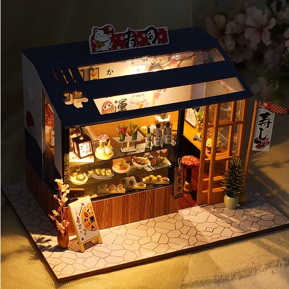 Jual Twh Diy Miniature Toko Sushi Doll House Rumah Boneka Restaurant