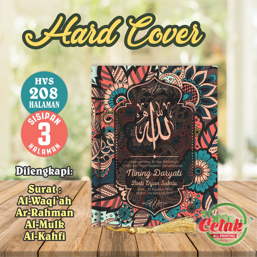 Jual Buku Yasin Dan Tahlil Hard Cover Custom Hvs Halaman Rumbay